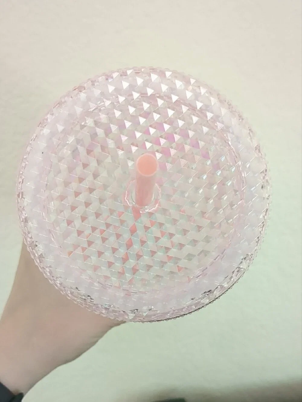 NWOT Barbie Iridescent Studded Pink Tumbler with Pink Straw